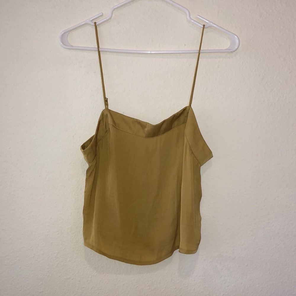 Mustard yellow silk spaghetti strap